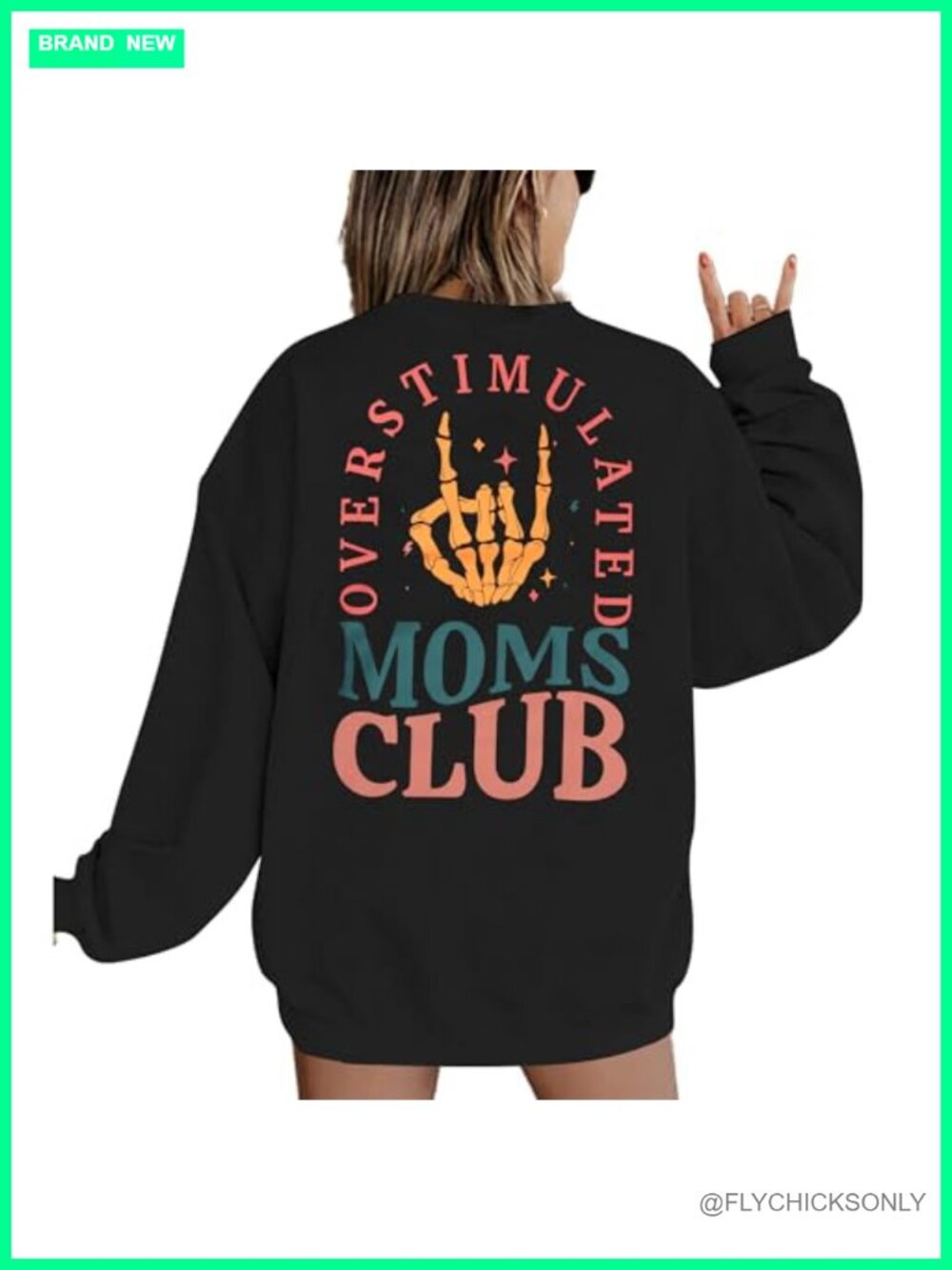 Overstimulated Moms Club Sweatshirt Women Oversized Pullover Mama Crewneck